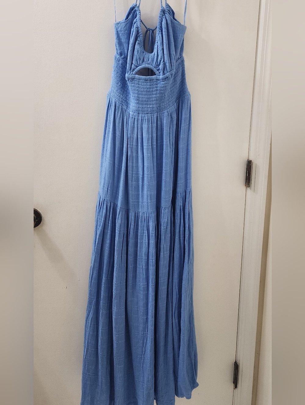New Blue Tiered Maxi - Lightweight Flowing Women's Dress, Size Medium.